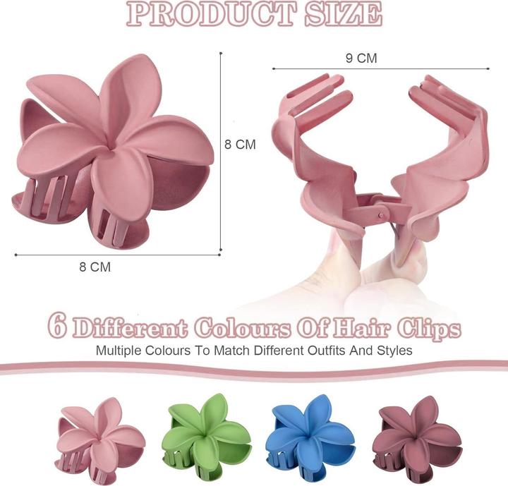 Image du produit ASMI 4 pièces de griffes à cheveux, pinces à cheveux fleurs (4 pcs)