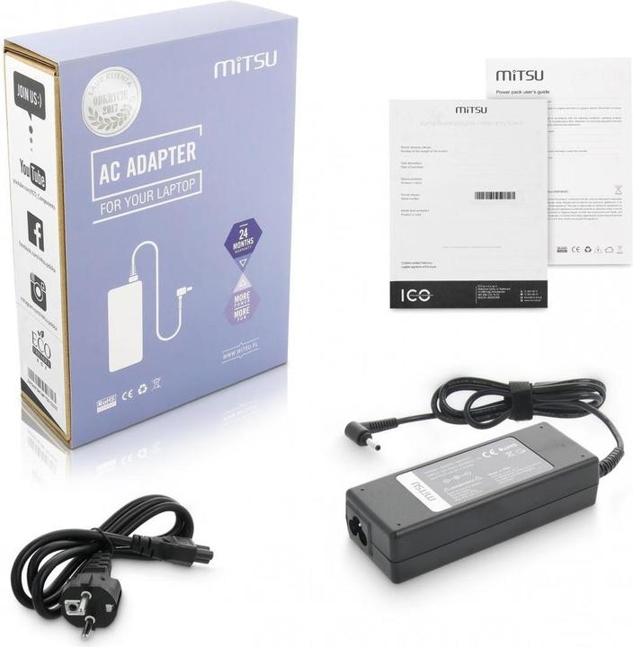 Immagine prodotto Mitsu caricabatterie per notebook 19,5v 4,62a 4,0x1,7 - dell (90 W)