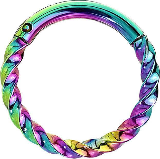 Star Piercing Micro Segmentring klappbar geflochten farbig (Chirurgenstahl 316L, ohne Messing)