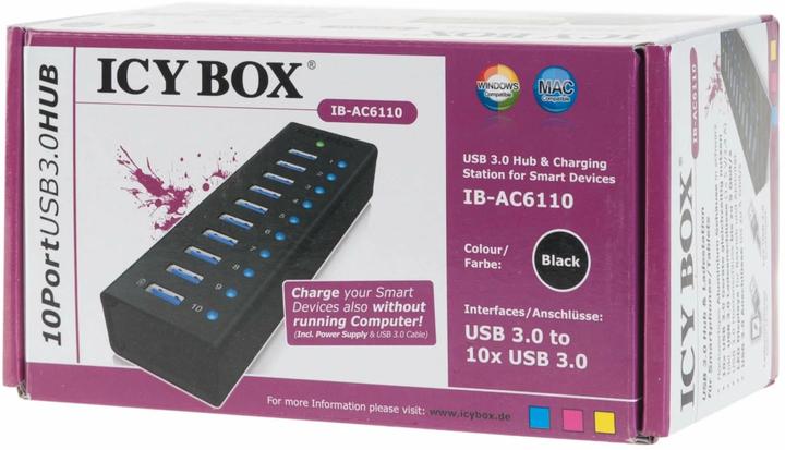 Image du produit Icy Box Ib-Ac6110 (USB-B, 10 Ports)