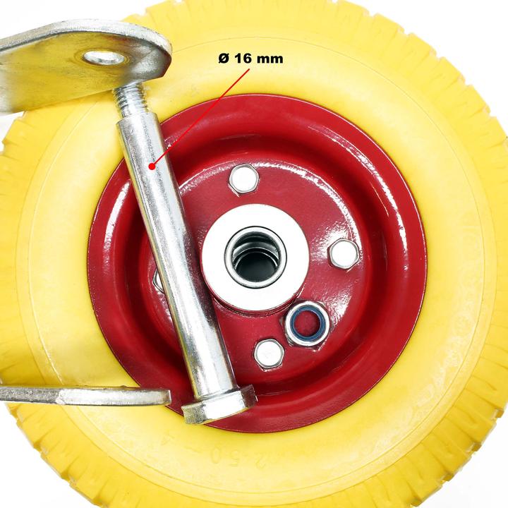 Produktbild Wiltec Bockrollen Set 4x Transportrolle 258mm Metallfelge 150kg pannensicher