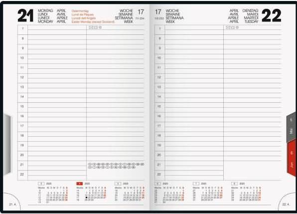 Produktbild Rido Idé Buchkalender Modell ROMA 1 (2025) (Deutsch, Französisch, Italienisch, Englisch)