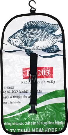 Actual product image Bekos Upcycling - Hanging Wash Bag from Recycled Fish Food Bags White
