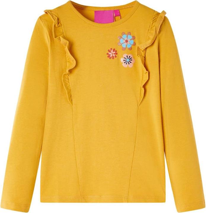 Immagine prodotto VidaXL Camicia da bambino a maniche lunghe ocra scuro 92,Materiale: 95 % cotone (92)
