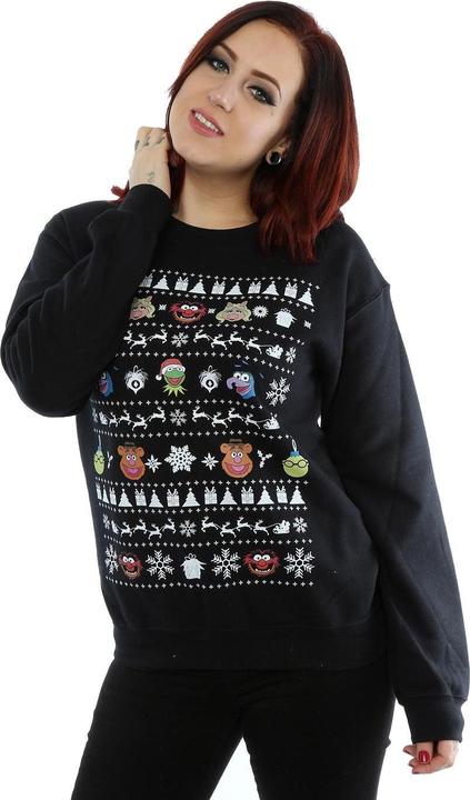 Actual product image Disney Womens/Ladies The Muppets Christmas Heads Sweatshirt (XXL)