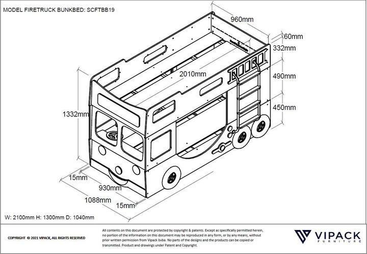 Produktbild Vipack Feuerwehr (90 x 200 cm)