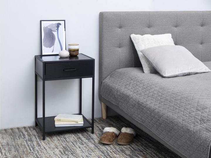 Actual product image AC Design Nightstand Multiple Bronx Melamine black (42 x 35 x 63 cm)