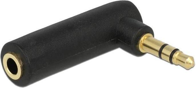 Image du produit Delock Adaptateur audio jack 3,5 mm 3 broches mâle > femelle coudé