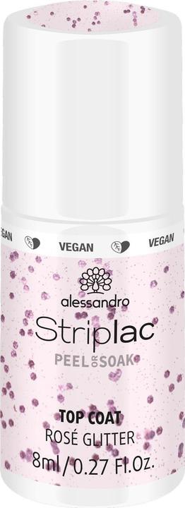 Actual product image Alessandro Striplac Top Coat Rosé Glitter (Rose, Top coat)