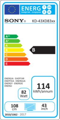Energie-Label Sony Kd-43xd8305 (43", LCD, 4K)