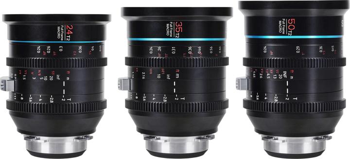 Actual product image Sirui Jupiter Set of 3 24mm/35mm/50mm T2 Macro Cine Full Frame Lens PL Mount (Arri PL, full size)