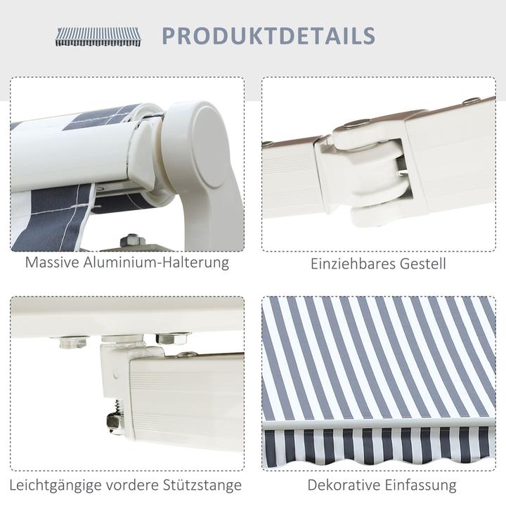 Actual product image Outsunny Garden awning with folding arm (2.95 m)