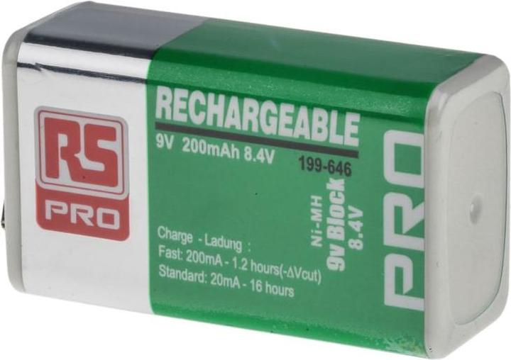 Produktbild Rs Pro Akku NiMH Größe PP3 200mAh (1 Stk., 9V Block, 200 mAh)