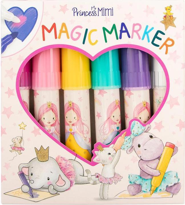 Actual product image Depesche Princess Mimi - Magic Marker - (412120) (Apricot, Yellow, Delicate yellow, Lilac, Green, Blue, Pink, Rose, Red, 6 x)