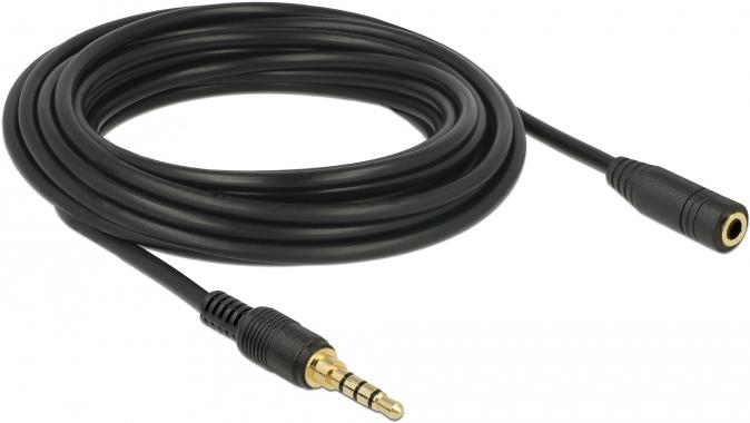 Produktbild Delock Klinkenverlängerungskabel 4 Pin Stecker zu Buchse (5 m, 3.5mm Klinke (AUX))
