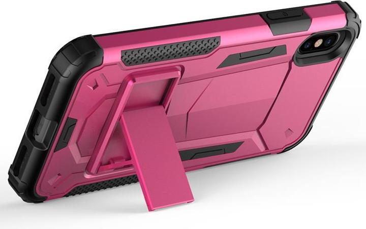 Image du produit Zizo Hybrid Transformer Cover - Étui blindé pour iPhone X avec support (Rose chaud/Noir) (Apple iPhone X)