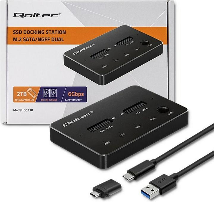 Immagine prodotto Qoltec 50310 Docking station per unità (M.2 2280, M.2 22110, M.2 2230, M.2 2260, M.2 2242)