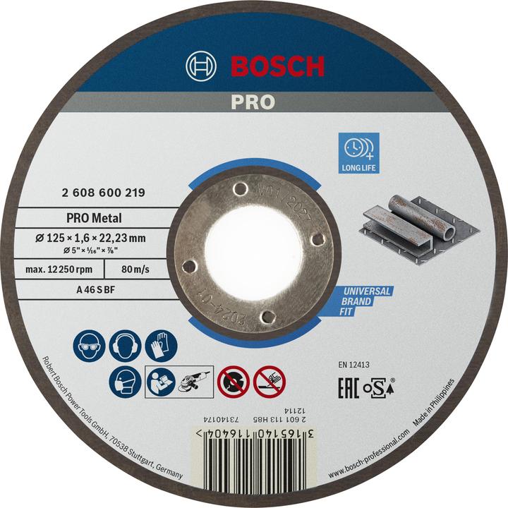 Actual product image Bosch Professional Zubehör PRO Metal cutting disc, 125 x 1.6 x 22.23 mm
