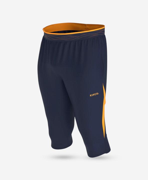 Produktbild Kipsta Damen/Herren Fussball 3/4 Hose - CLR marineblau/orange (W32/L33)