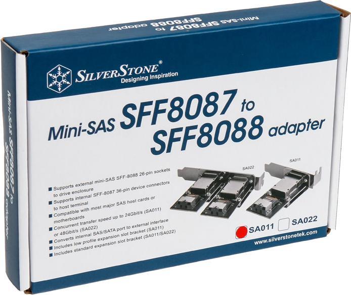 Produktbild Silverstone SST-SA011 Mini SAS SFF8087 zu SFF8088 Adapter