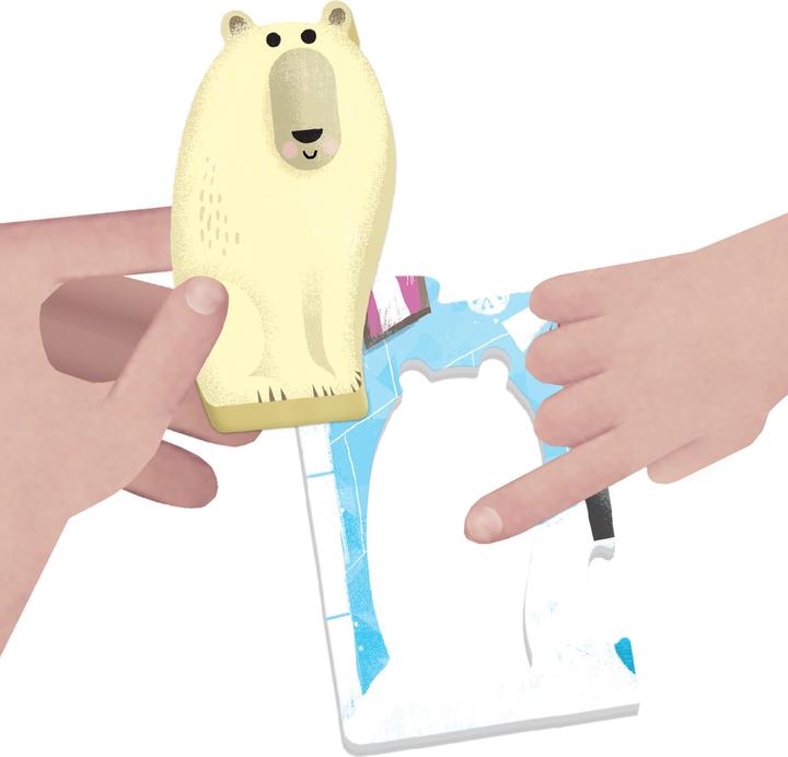 Image du produit Mon premier pôle Nord avec 5 animaux en bois (7 pièces)