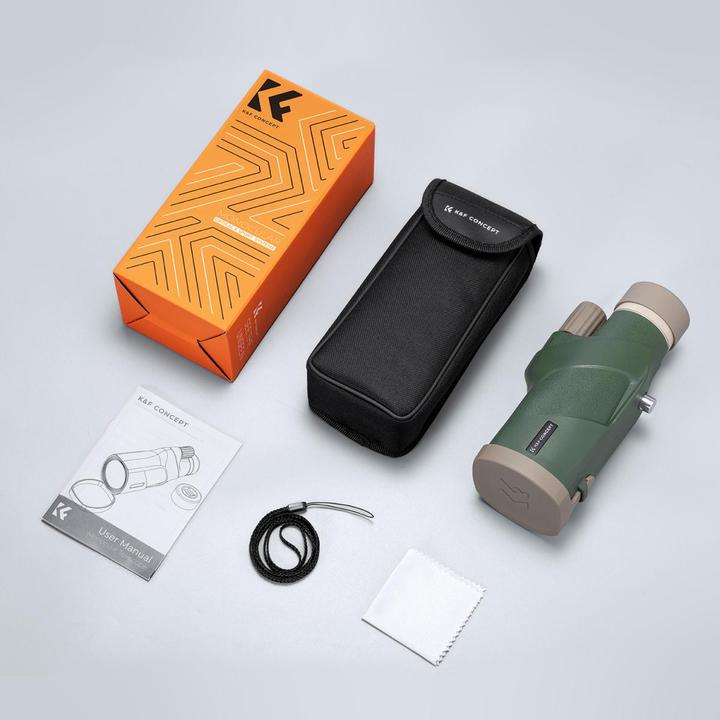 Image du produit K&F Concept Monoculaire 12*50 BAK4 HD avec queue d'aronde Akka vert armée (12 x, 50 mm)