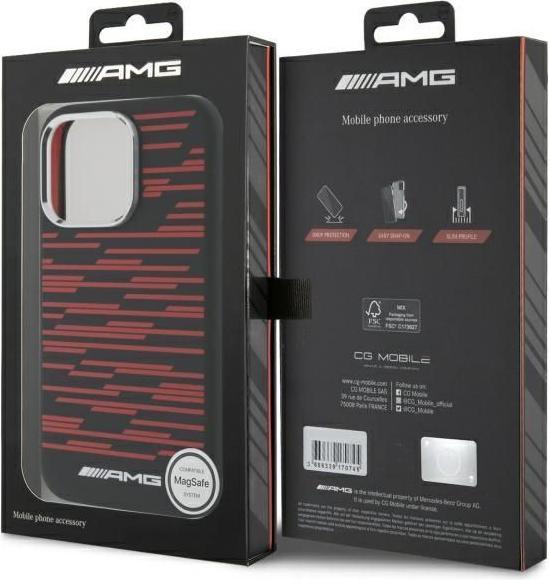 Actual product image Mercedes AMG AMHMP16X24SSRRK iPhone 16 Pro Max 6.9" czarny/black hardcase Silicone Graphics MagSafe (Apple iPhone 16 Pro Max)