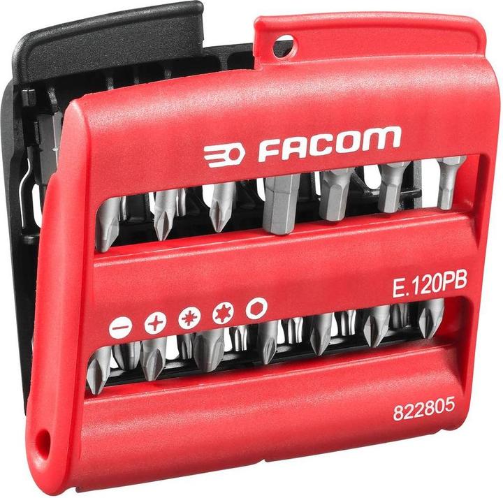 Actual product image Facom Bit set 28 pieces E.120PB cross (3xPH2, 3x Pz2)