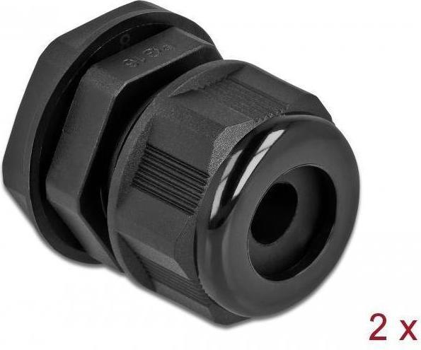 Produktbild Delock Kabelverschraubung PG16 für Rundkabel schwarz 2 Stück