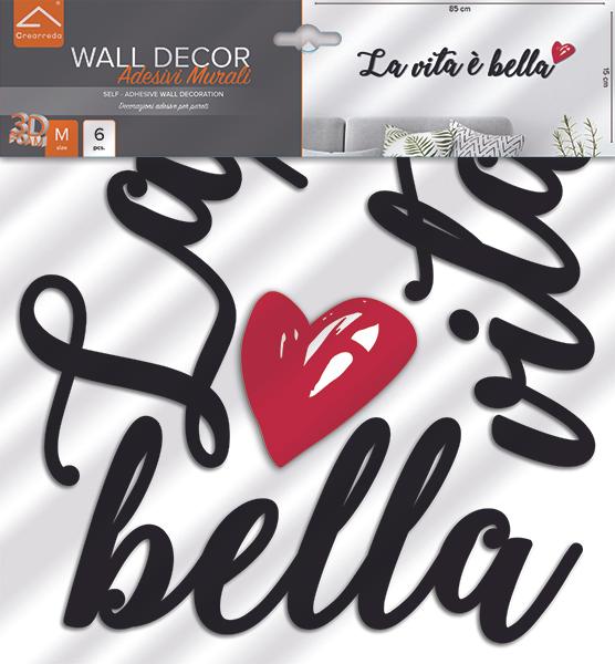 Image du produit Crearreda Foam Wall Sticker 31x31 cm La Vita è Bella (31 x 31 cm)