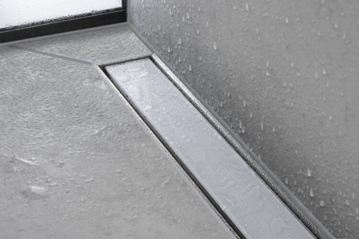 Actual product image hansgrohe RainDrain Match finished set shower channel 800 with height-adjustable frame (brushed stainless (800 mm)
