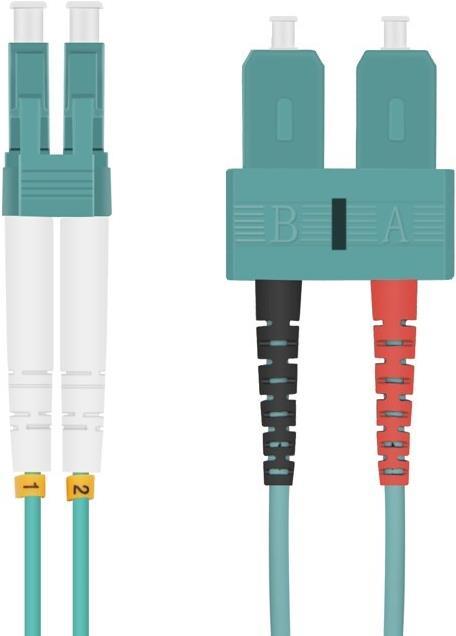 Produktbild Helos LWL Patchkabel LC/SC Duplex 50/125µm OM3 aqua 15,0m (S/UTP, CAT6, 15 m)