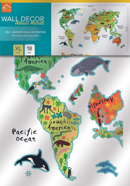 Produktbild Crearreda Wallsticker 47x67 cm World Map (47 x 67 cm)