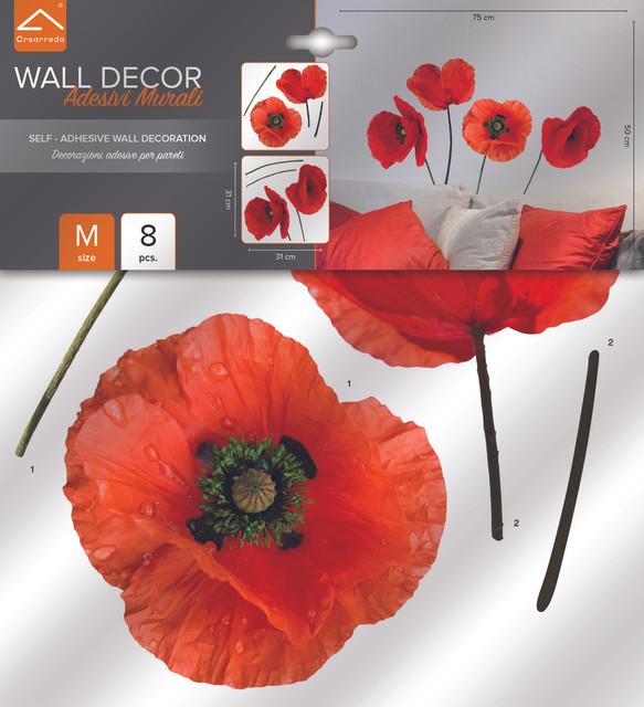 Immagine prodotto Crearreda Wall Sticker 31x31 cm Poppies (31 x 31 cm)