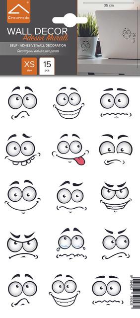 Image du produit Crearreda Wallsticker Funny Faces (15 x 26 cm)