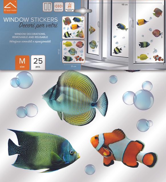 Image du produit Crearreda Autocollants Windows 31x31 cm Poissons