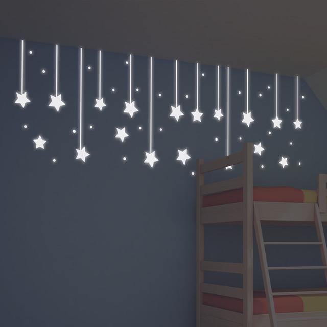 Immagine prodotto Crearreda Leucht-Wallsticker 31x31 cm Hanging Stars (31 x 31 cm)