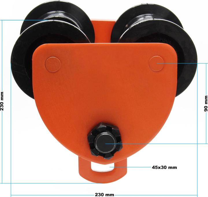 Produktbild XPOtool HD Laufkatze 2000kg 100-125mm justierbar Rollfahrwerk Handfahrwerk Kran