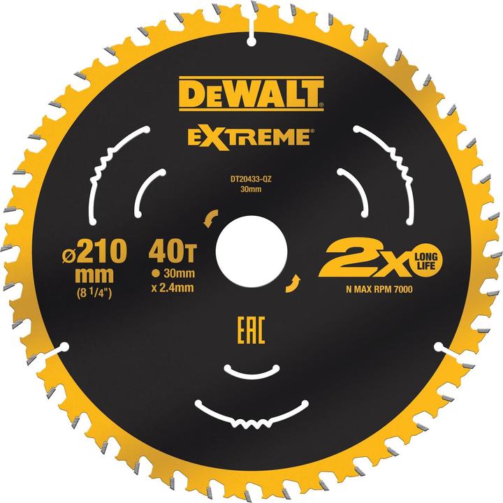 Actual product image DeWalt DT20433QZ Circular saw blade 210 x 30 x 2.4 mm Number of teeth: 40 1 pc.