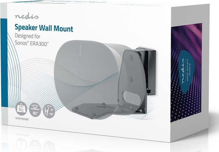 Image du produit Nedis Support de haut-parleur - Compatible avec : Sonos Era300 - mural - 5 kg - pivotant/basculant - (1 pièce, Installation murale, Inclinable, Rotatif)