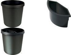 Image du produit Helit Corbeille à papier H61064, noir 2 litres, à suspendre, sans couvercle (2 l)