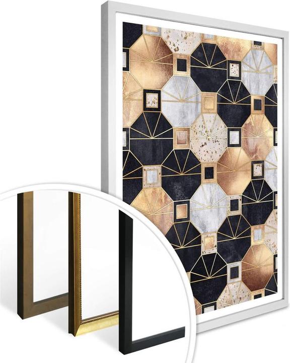 Produktbild Trenddeko Art Deco: Gold und Schwarz (80 x 100 cm)