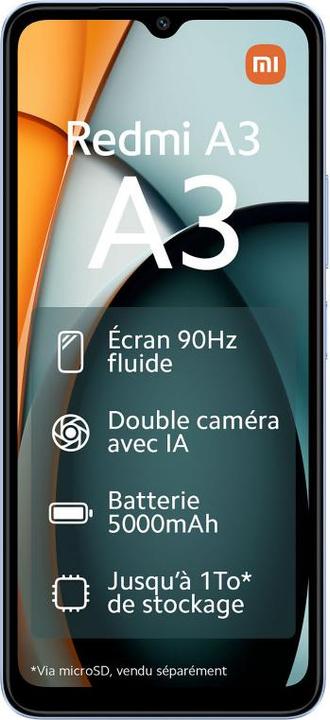 Actual product image Xiaomi Redmi A3 (128 GB, Star Blue, 6.70", Dual SIM, 8 Mpx, 4G)