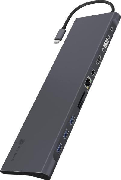 Immagine prodotto Icy Box IB-DK2102-C - 11 porte USB-C Dual Dock 60W PD (USB-C, 3 Porti)
