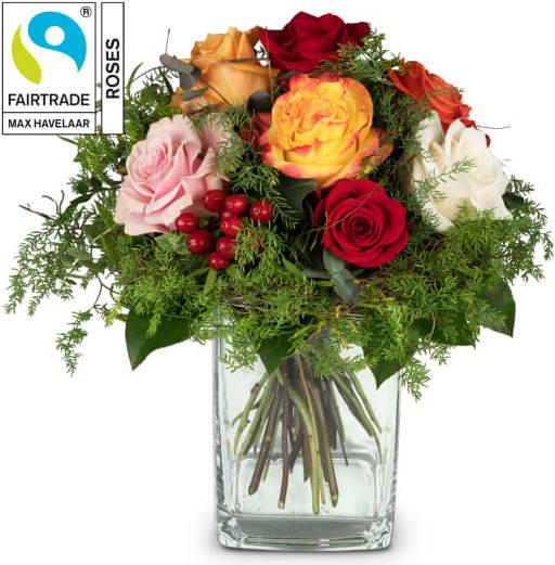 Image du produit Fleurop Magie de roses avec roses Fairtrade Max Havelaar (Fleurs coupées)