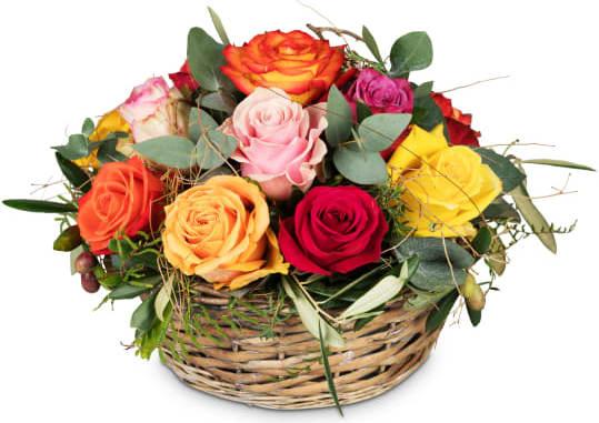 Produktbild Fleurop Ein Korb voller Rosen (Gesteck)