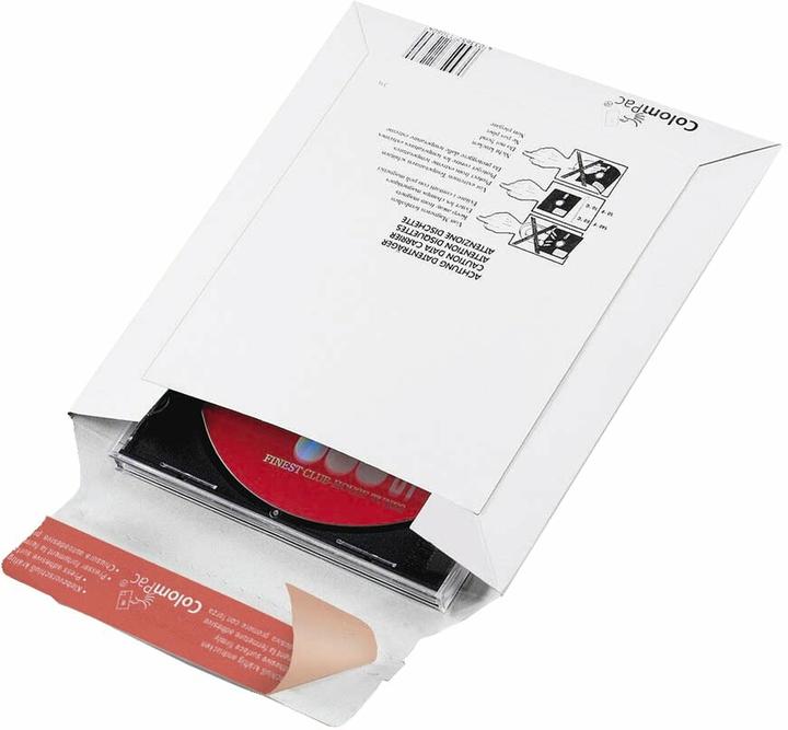 Image du produit Colompac Pochette d'expédition pour CD/coffret Jewel, carton solide, blanche (1 x)