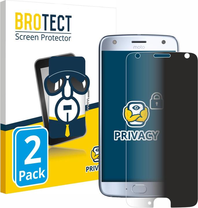 Produktbild BROTECT Sichtschutzfolie Anti-Spy Privacy Folie Blaulicht-Schutz (2 Stück, Motorola Moto X4)