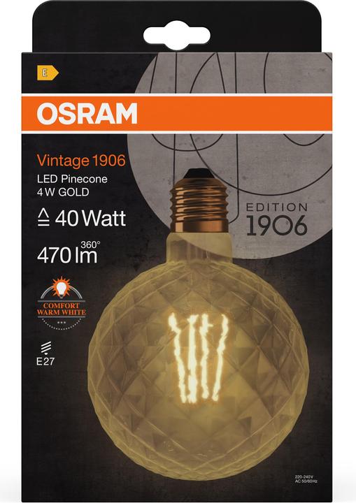 Produktbild Osram Vintage 1906 Led Special Shapes (E27, 4.50 W, 470 lm, 1 x, E)