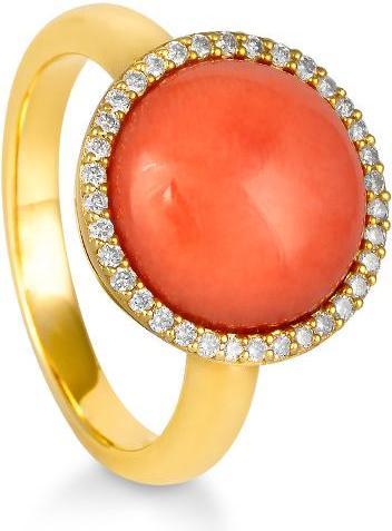 Produktbild Breuning RING - E.KORALLE/Brill. 0,228 Ct. H/si (49, 585/14 K Gold)